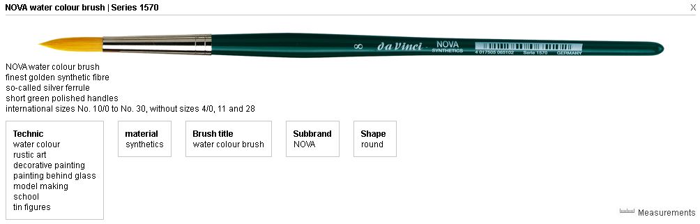 Da Vinci Nova Synthetic Brushes