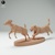 Clouded Leopard Hunting Muntjac Deer 75mm (1/24 scale)